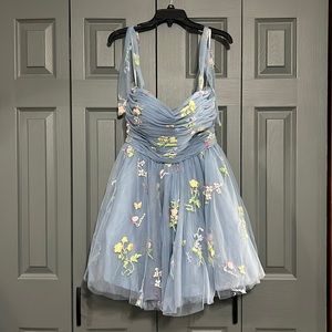 Cute Princess Blue Homecoming Dress.